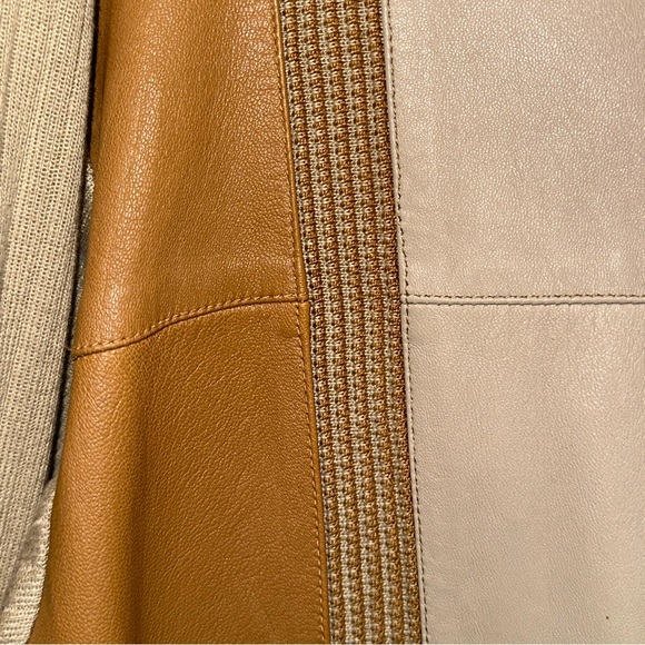 Maxini 80's Kurt Cobain Leather Striped Mens Sweater Size Lg MCM Grandpa Core - Picture 4 of 16